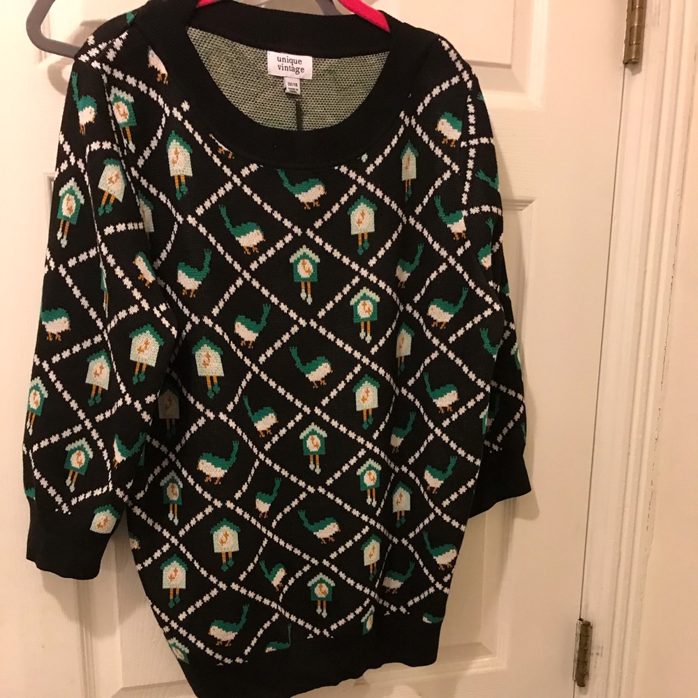 Unique vintage cuckoo clock sweater